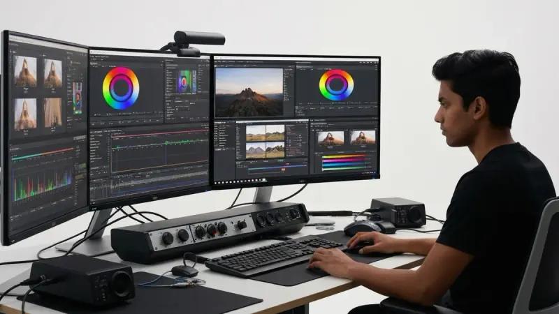 Station de montage vidéo professionnelle avec DaVinci Resolve