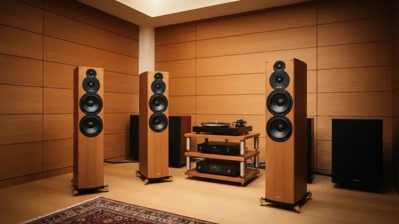 Enceintes Bowers & Wilkins 800 Series Diamond dans un salon audiophile
