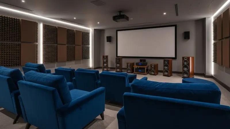 Installation home-cinéma haut de gamme avec enceintes surround