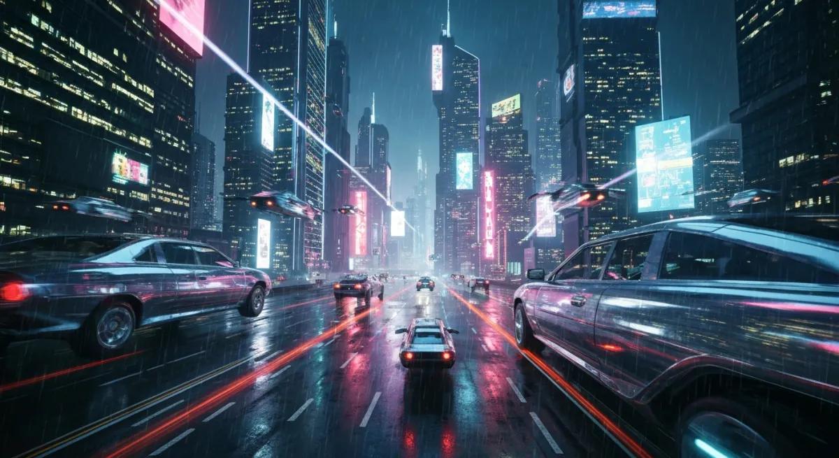 Paysage futuriste avec architecture science-fiction