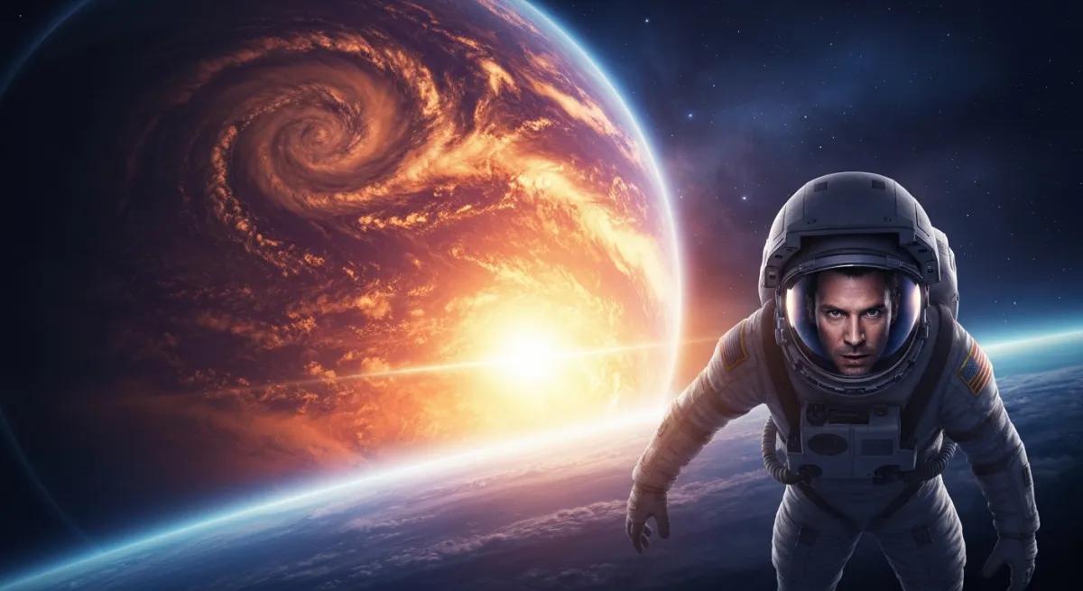Scène futuriste de science-fiction avec vaisseau spatial