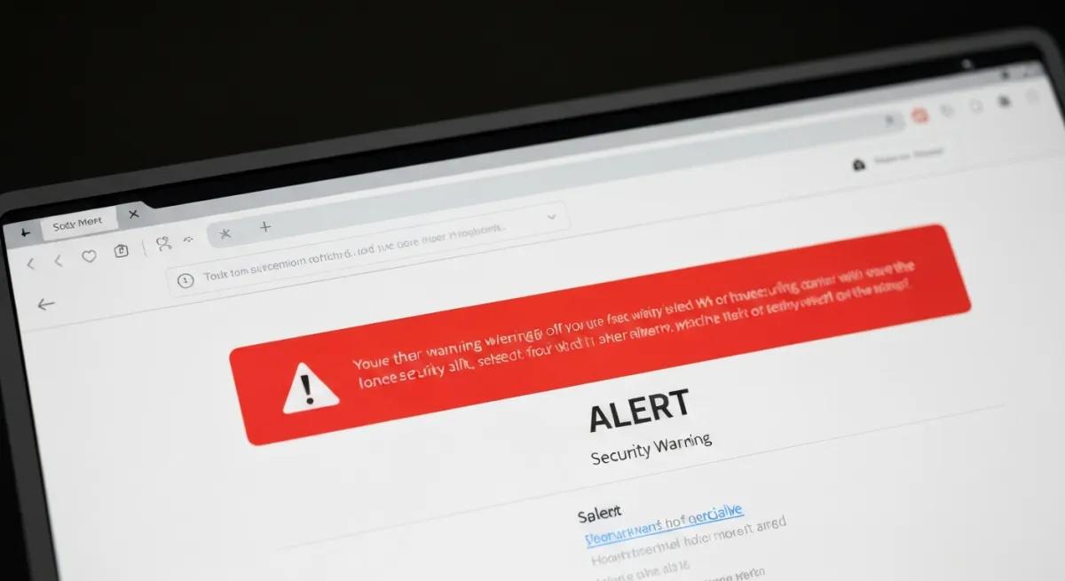 Écran d'avertissement de sécurité sur un navigateur web