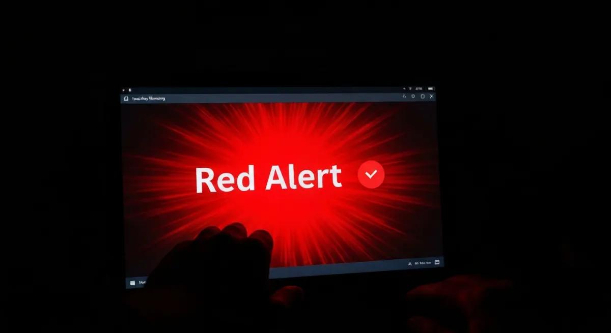 Alerte de sécurité informatique sur écran