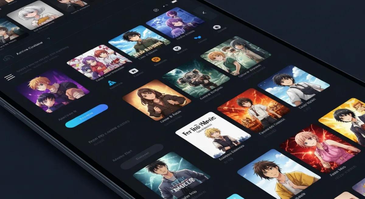 Site de streaming affichant un catalogue de films et animés