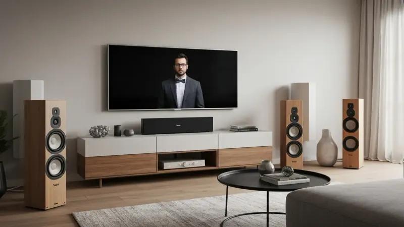 Altavoces Teufel en un sistema de home cinema