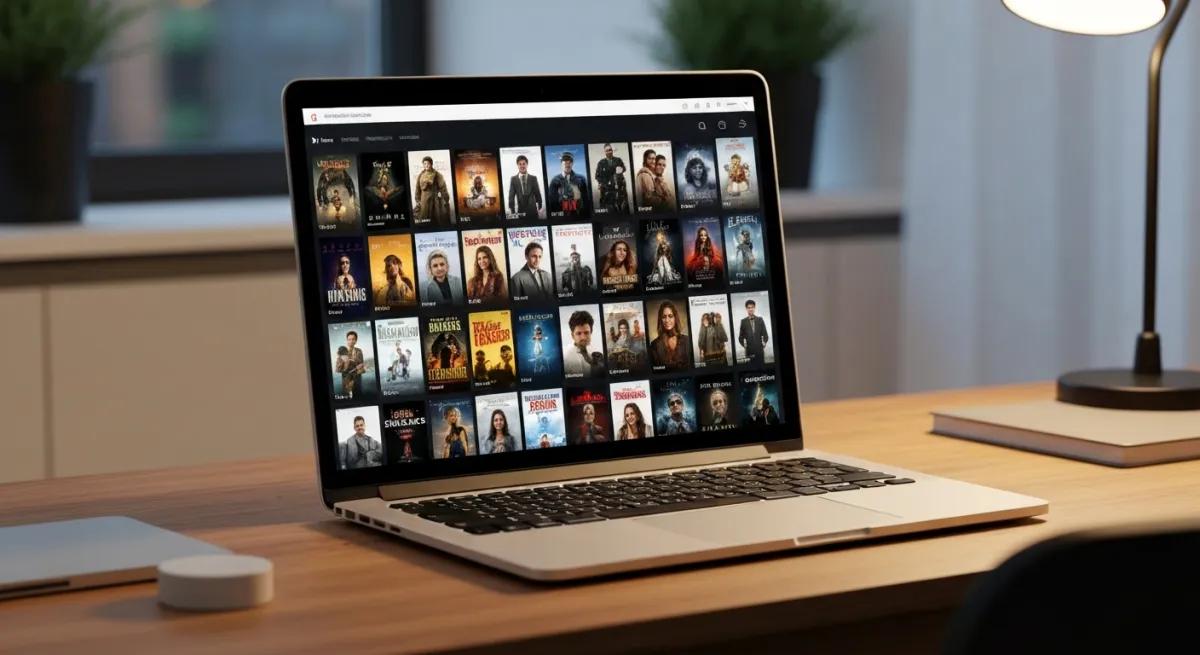 Interface de streaming vidéo en ligne avec catalogue de films